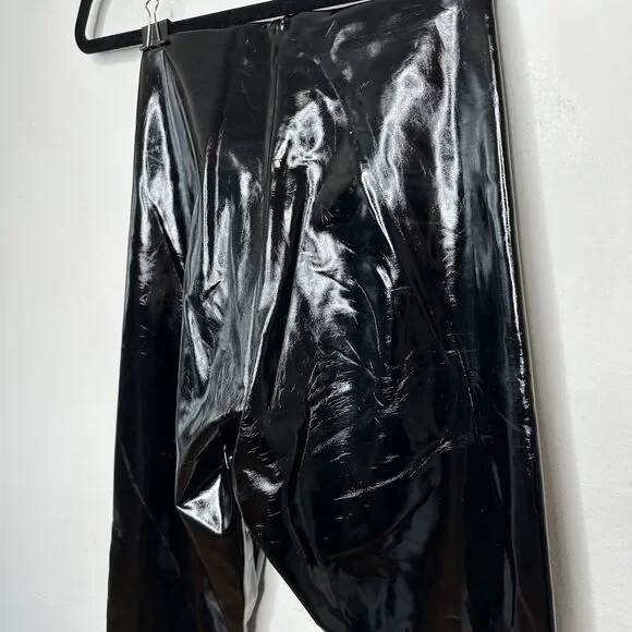 Commando Black Shiny Crackle Faux-Patent Legging High Shine High Rise Stretch SM - Picture 13 of 15